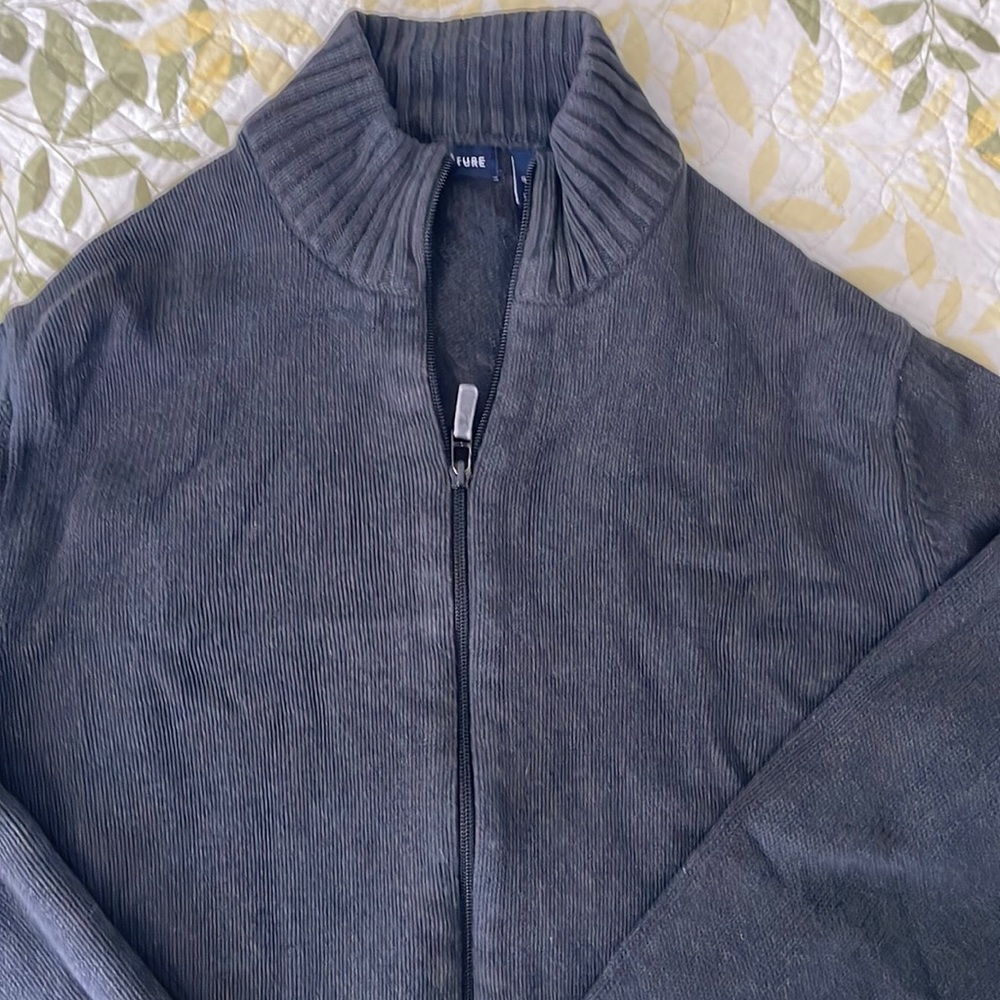 Structure blue Cardigan zipper sweater size L